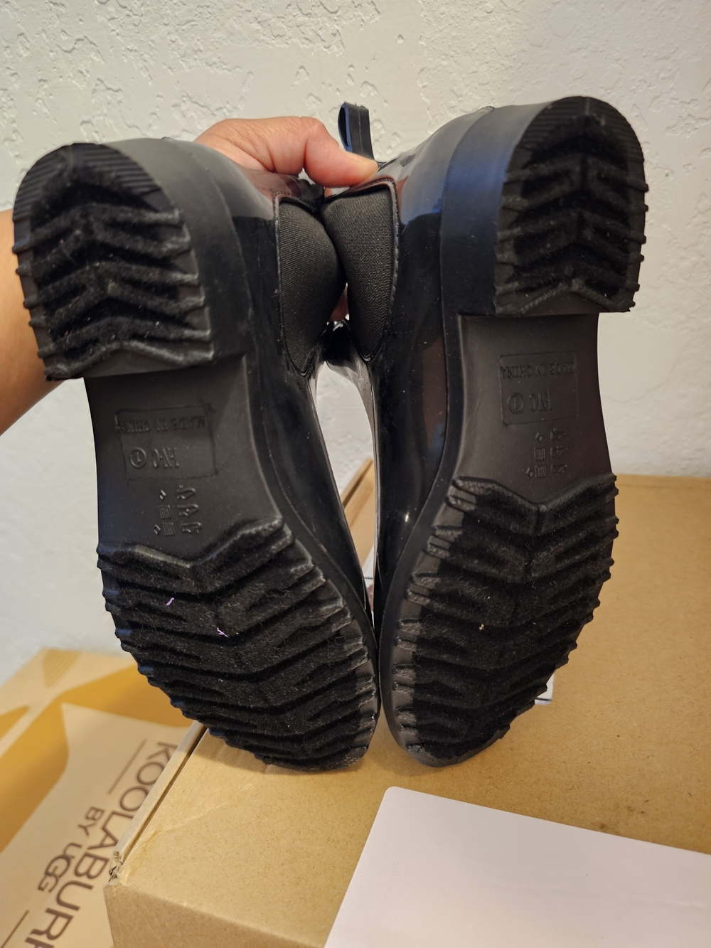 INC International Concepts Kids Black Gloss Chelsea Rain Boots - Picture 3 of 3